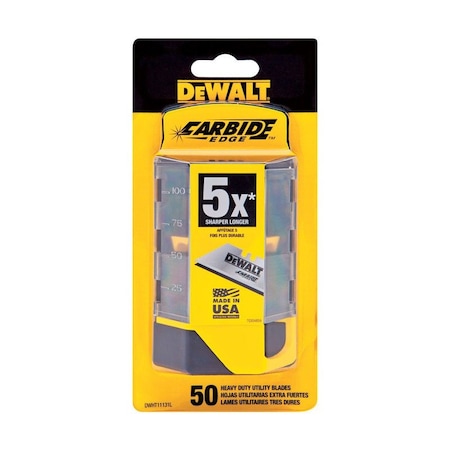 Stanley DeWalt Carbide Edge Steel Heavy Duty Utility Blade 2-1/2 in. L 50 pc DWHT11131L